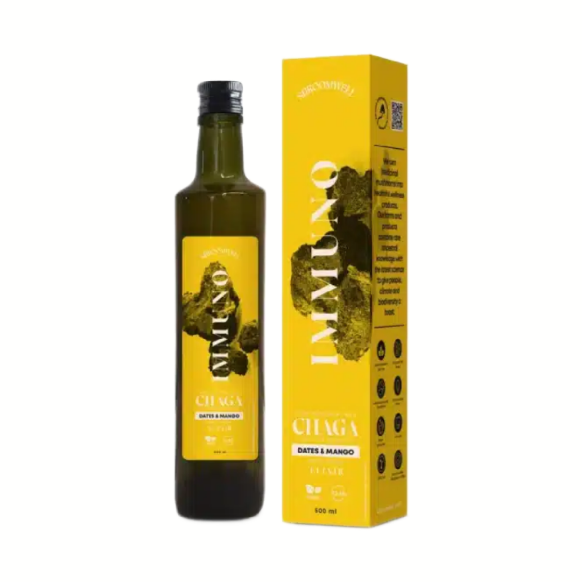 مكمل غذائي إيمونو إليكسير مع فطر شاجا والتمر والمانجو والأعشاب والزنجبيل