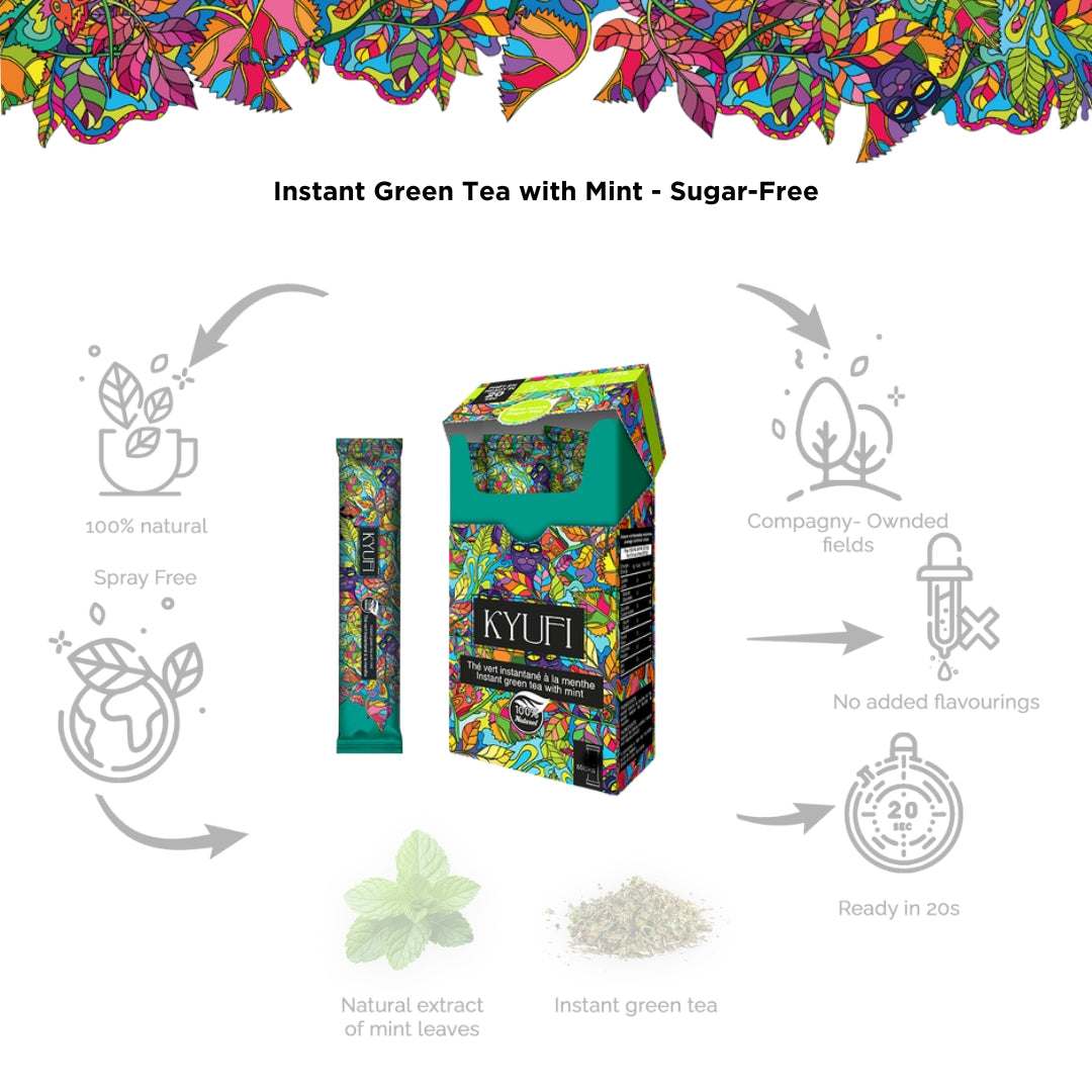 KYUFI Instant Mint Green Tea - Sugar Free