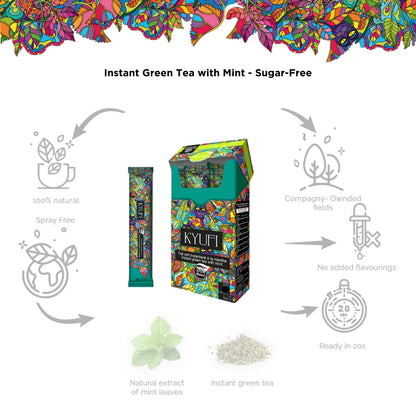 KYUFI Instant Mint Green Tea - Sugar Free