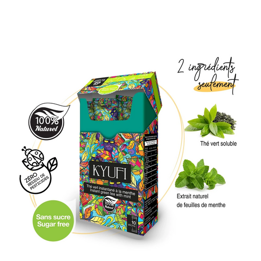 KYUFI Instant Mint Green Tea - Sugar Free