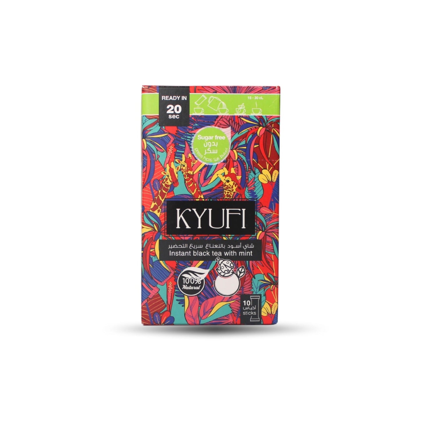 KYUFI Instant Black Tea With Mint - Sugar Free